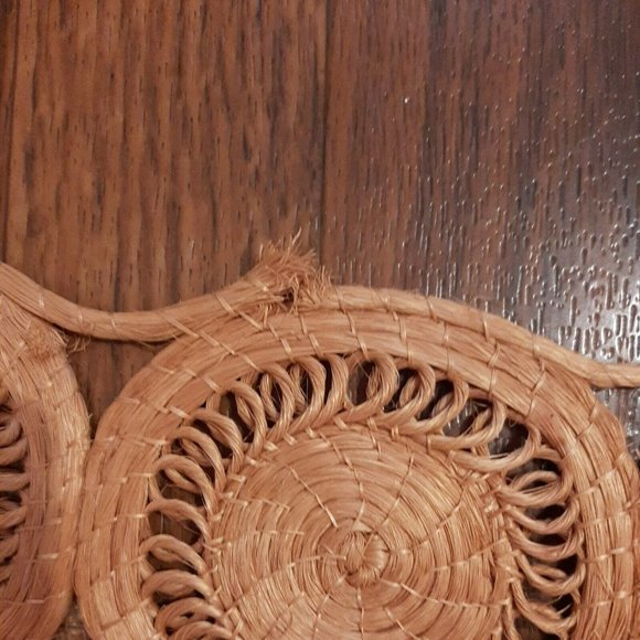 6 Boho Sisal Straw Placemats Farmhouse Vintage Boho - Picture 6 of 8